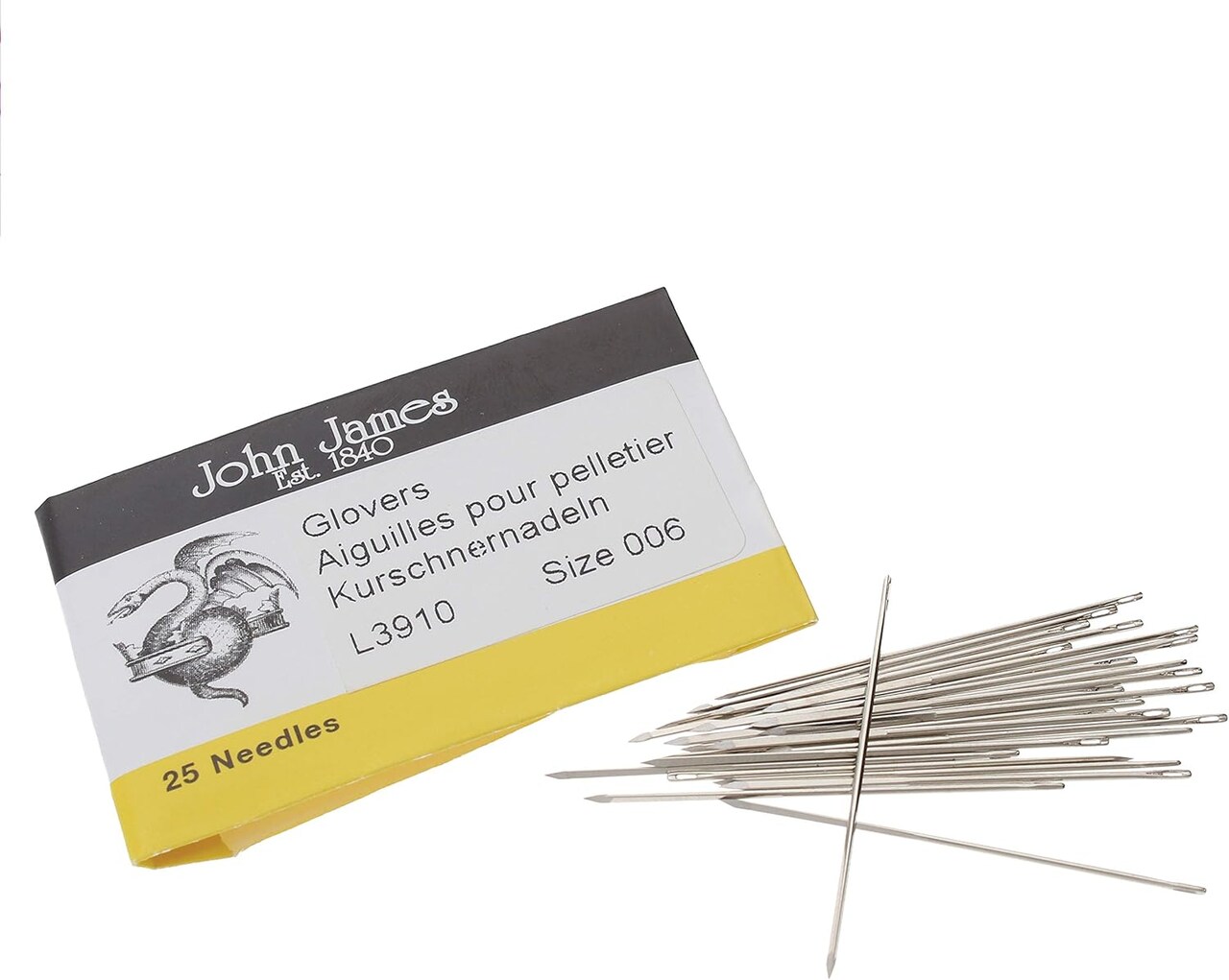 John James Glovers Needles, Triangular Point, Ideal to Pass Through Tougher Materials Such as Leather, Suede, Vinyl and Soft Plastics